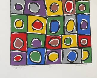 Paul Grancola-Modern Abstract Colorful Grid Canvas Art