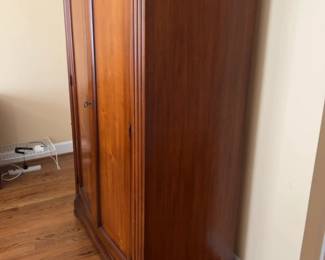 Classic Wood Armoire with Inlay Detail