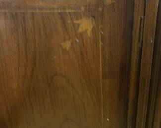 Inlaid Mahogany Demi-Lune Accent Cabinet - 2 available