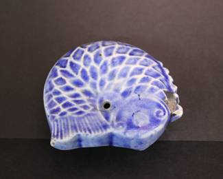 Vintage Korean Style Blue Glazed Fish-shape Water Dropper