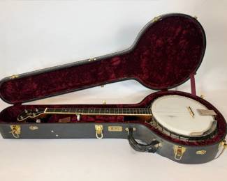  5-String Banjo With Hard Case, Strap, & Accessories