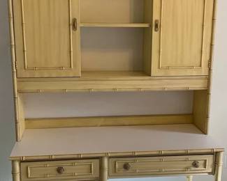 Thomasville Allegro Faux Bamboo Desk With Hutch