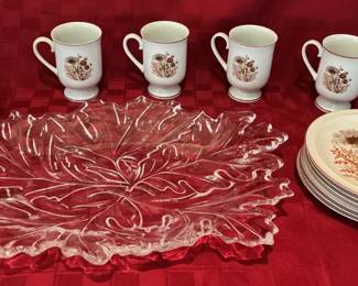 Bramble Fanci Florals  Crystal Platter