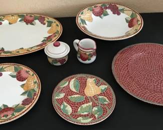 Pier 1 Mosaic Fruit Dinner Plates