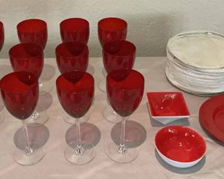 Red Wine Cups, Salad Plates  Mini Bowls