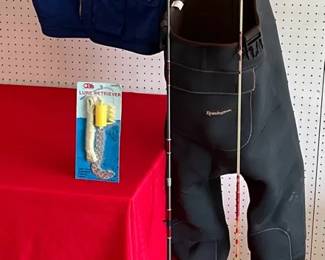 Waders, Fishing Poles And Vest