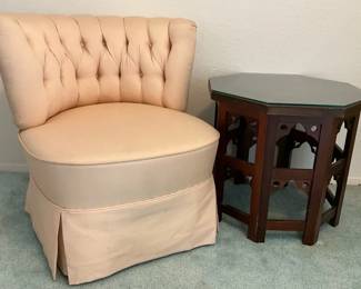 Peach Chair With Table