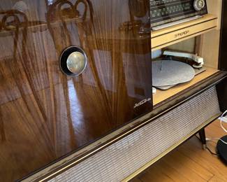 •	1950's Kuba Carmen Stereo Console w/ Glass-Front Liquor Cabinet 