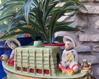 Vintage 1960s TV lamps, figural ceramic accent lamps, assorted styles.