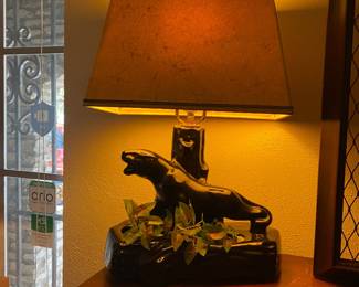 Vintage 1960s TV lamps, figural ceramic accent lamps, assorted styles.