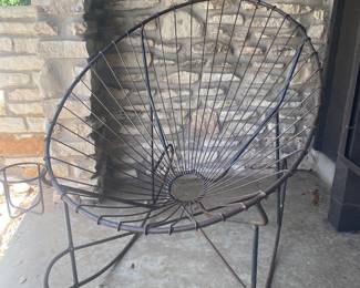 Handmade Oaxaca Acapulco-style metal chairs, sculptural wire design, personally transported by owner from southern Mexico.