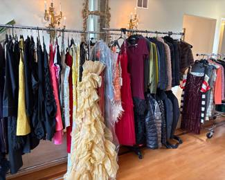 Lots of designer and vintage clothing--Haute Hippie, Ungaro, Marchesa, Ralph Lauren, Zara, Max Mara, BCBG, Harvey Nichol, Ted Baker, J. Crew, Michael Kors, plus lots fun vintage dresses, coats and furs