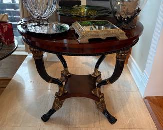 Empire style table and crystal bowls and Michael Aram serving pieces