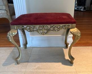 Gold metal Louis XV style stool