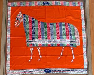 "Favori du Faubourg" 140cm silk shawl by Hermes