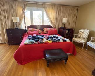 King sized bed with Carolina rice bed style headboard