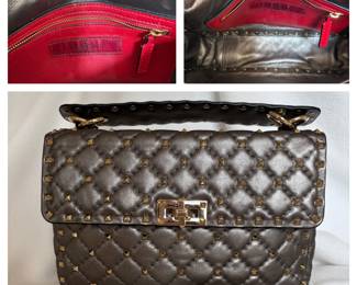 Valentino Rockstud bag in pewter with gold studs