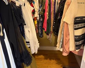 Lots of designer and vintage clothing--Haute Hippie, Ungaro, Marchesa, Ralph Lauren, Zara, Max Mara, BCBG, Harvey Nichol, Ted Baker, J. Crew, Michael Kors, plus lots fun vintage dresses, coats and furs