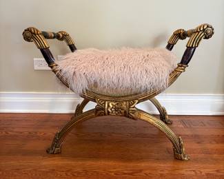 Black and gold Empire style campaign stool