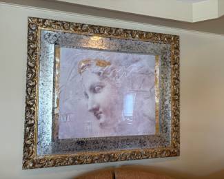 Classical style modern print in silver and gold frame