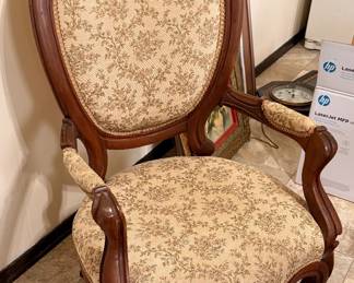 Curved victorian armchair