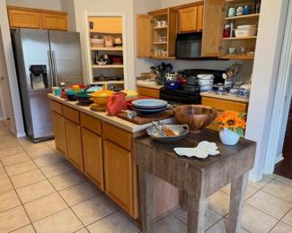 Vintage butcher block, fiesta collection