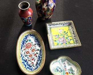 Vintage Chinese Cloisonne enamelware.