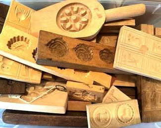 Vintage wooden German Springerie cookie molds.