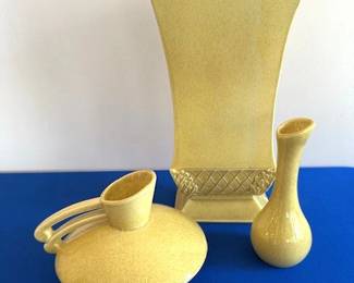 Vintage Red Wing Pottery, including this  (left) Mid-Century Modern Art Deco style rare piece.