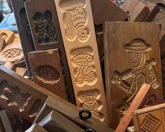 Vintage wooden German Springerie cookie molds.