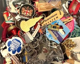 Collection of vintage key chains.