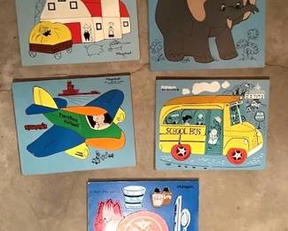 Vintage wooden children's puzzles.