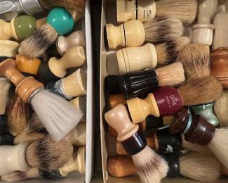 Vintage shaving brushes.