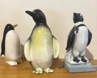 Vintage porcelain penguin figurines.
