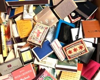 Collection of vintage match books.