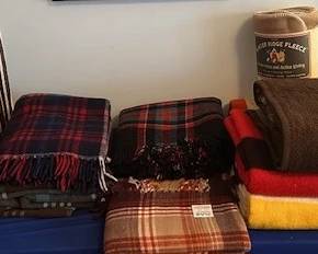 Wool blankets including Faribault, Orrlaskan, 