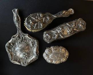 Antique Sterling Vanity Set