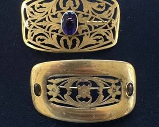 Vintage Art Nouveau style brooches.