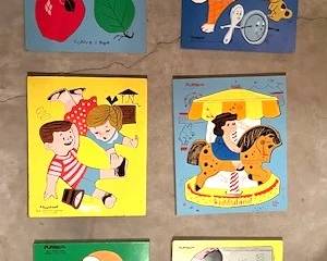 Vintage wooden children's puzzles.