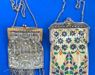 Antique 1920's Art Deco mesh purses.