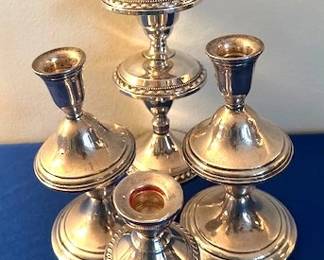 Sterling silver candlesticks holders.
