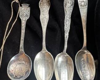 Vintage Sterling Silver Collectors Spoons.