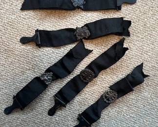 Antique sterling silver ribbon watch fobs.