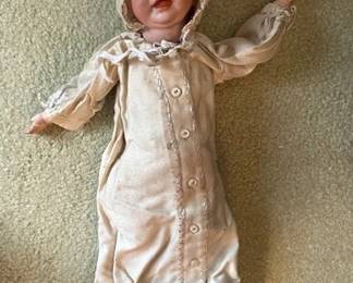 Antique German bisque head baby doll, by Kaiser, (marked on next photo)