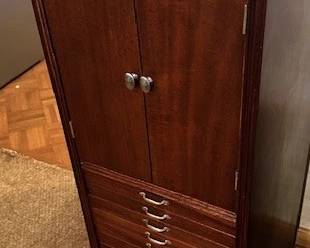Mahogany dental cabinet.