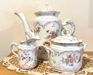 Dresden Sprays style pocelain tea set.