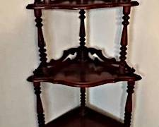 Antique Victorian Rococo style corner etagere 