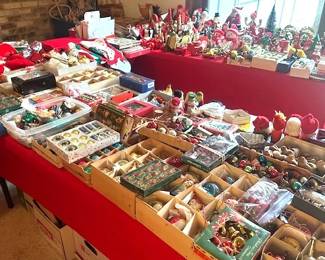 Massive amount of Christmas decorations, mostly Swedish style.