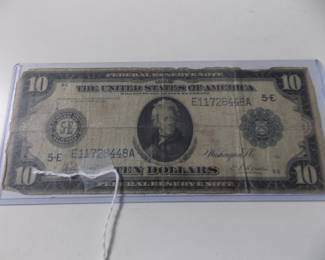 Vintage 10 dollar note
