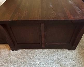 Mission Style Oak Coffee Table with Storage fourth image